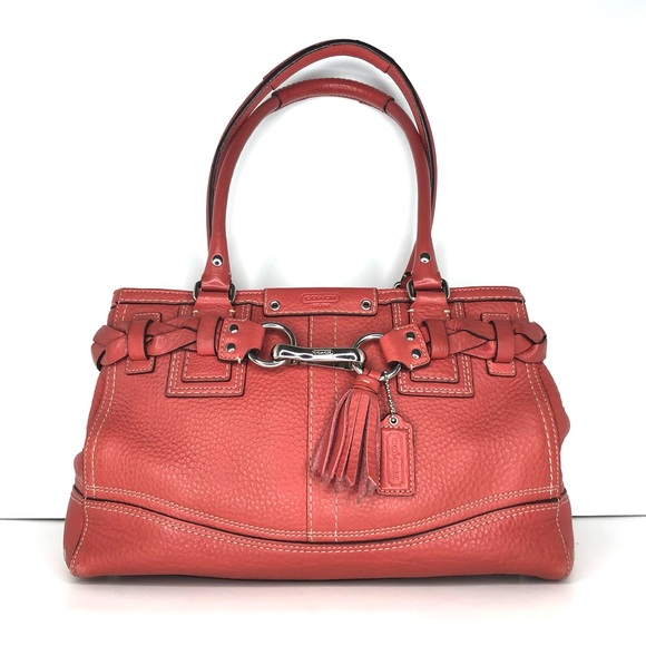 Coach Handbags - Coach Hampton Carryall Pebbled Grain Salmon Pink Shoulder Bag F13084